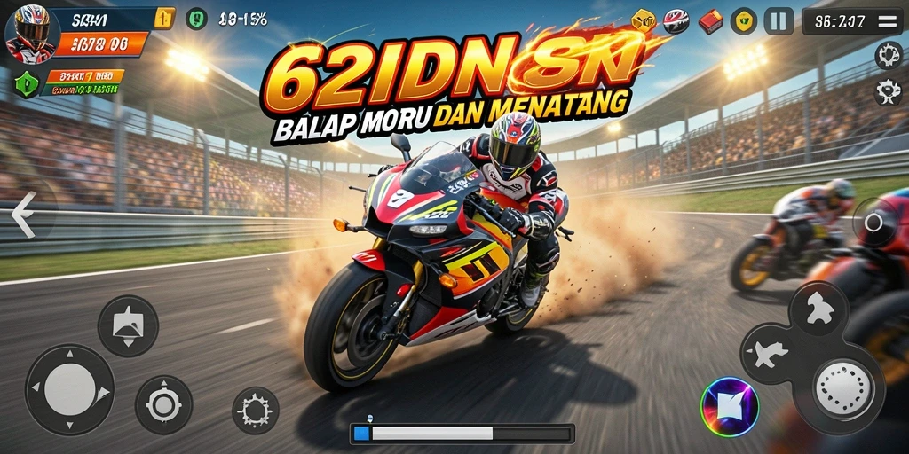 Gameplay seru dalam balapan motor yang menegangkan.