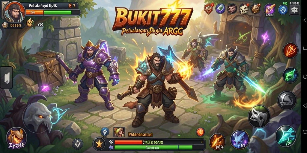 Gameplay BUKIT777 dengan aksi pertempuran yang seru.