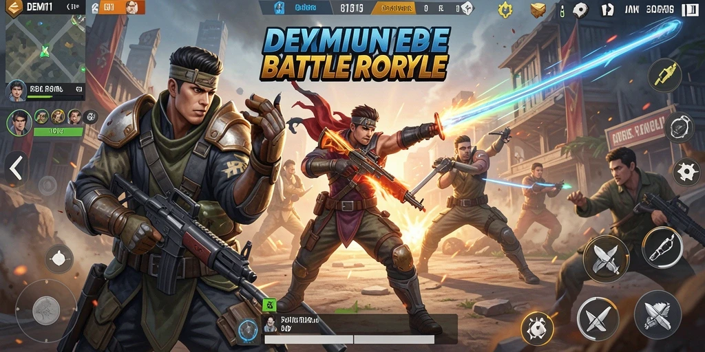 Tampilan mendebarkan dari gameplay Battle Royale di DEMI11.