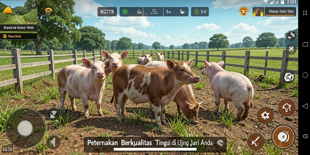 Tangkapan layar gameplay yang menampilkan semua kegiatan bertani di KG778.