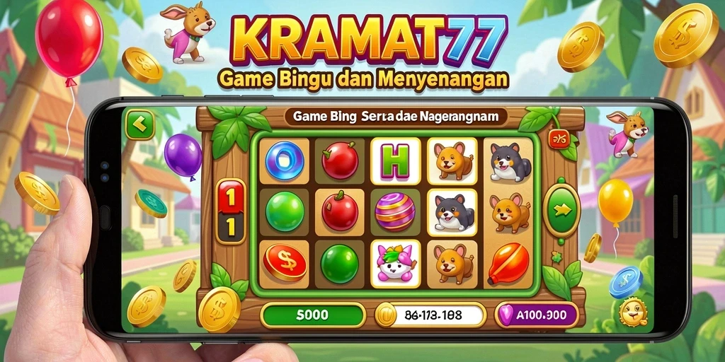 Screenshot menampilkan gameplay seru Bingo di KRAMAT77.