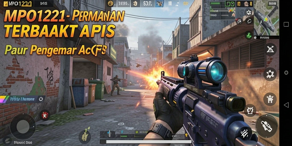 Tangkapan layar MPO1221 menampilkan aksi tembak-menembak intens dalam permainan FPS.