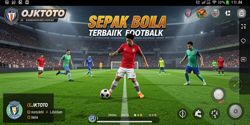Tampilan gameplay OJKTOTO dengan aksi sepak bola yang menegangkan.