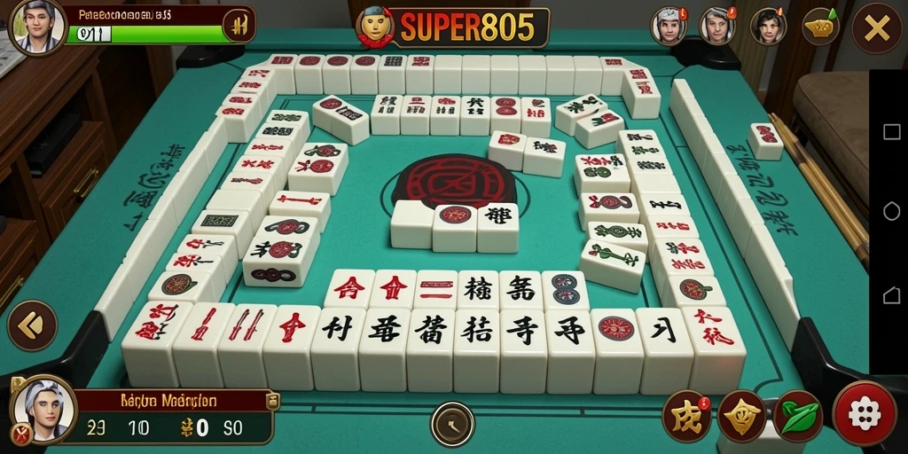 Gameplay menarik dari SUPER805 saat menjelajahi level Mahjong.