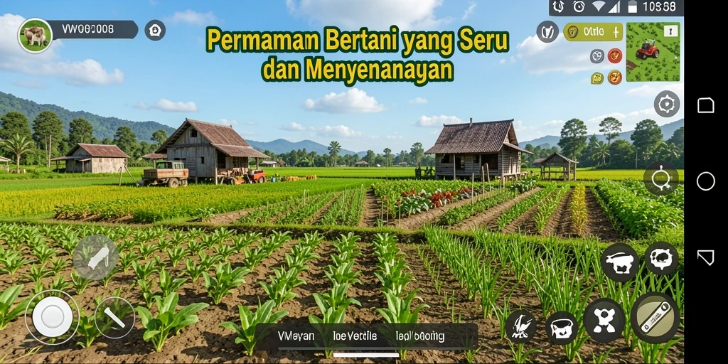 Tangkapan layar VW108 menampilkan petani yang sibuk di ladang.